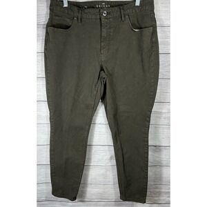 White House Black Market Skinny Ankle Pants Women's Size 14 Olive High Rise